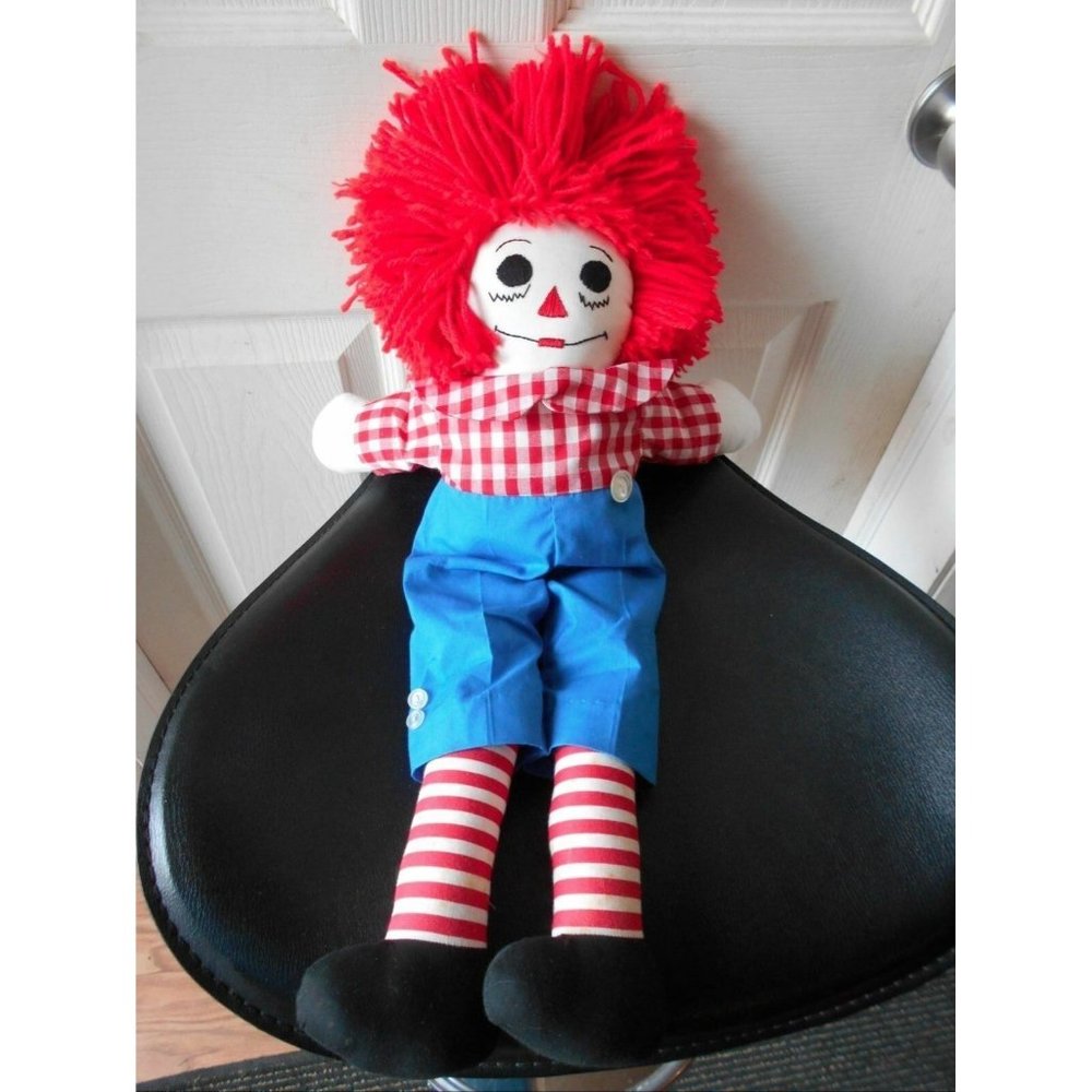Raggedy Andy Plush Doll 20"  Tall Stuffed Toy Doll